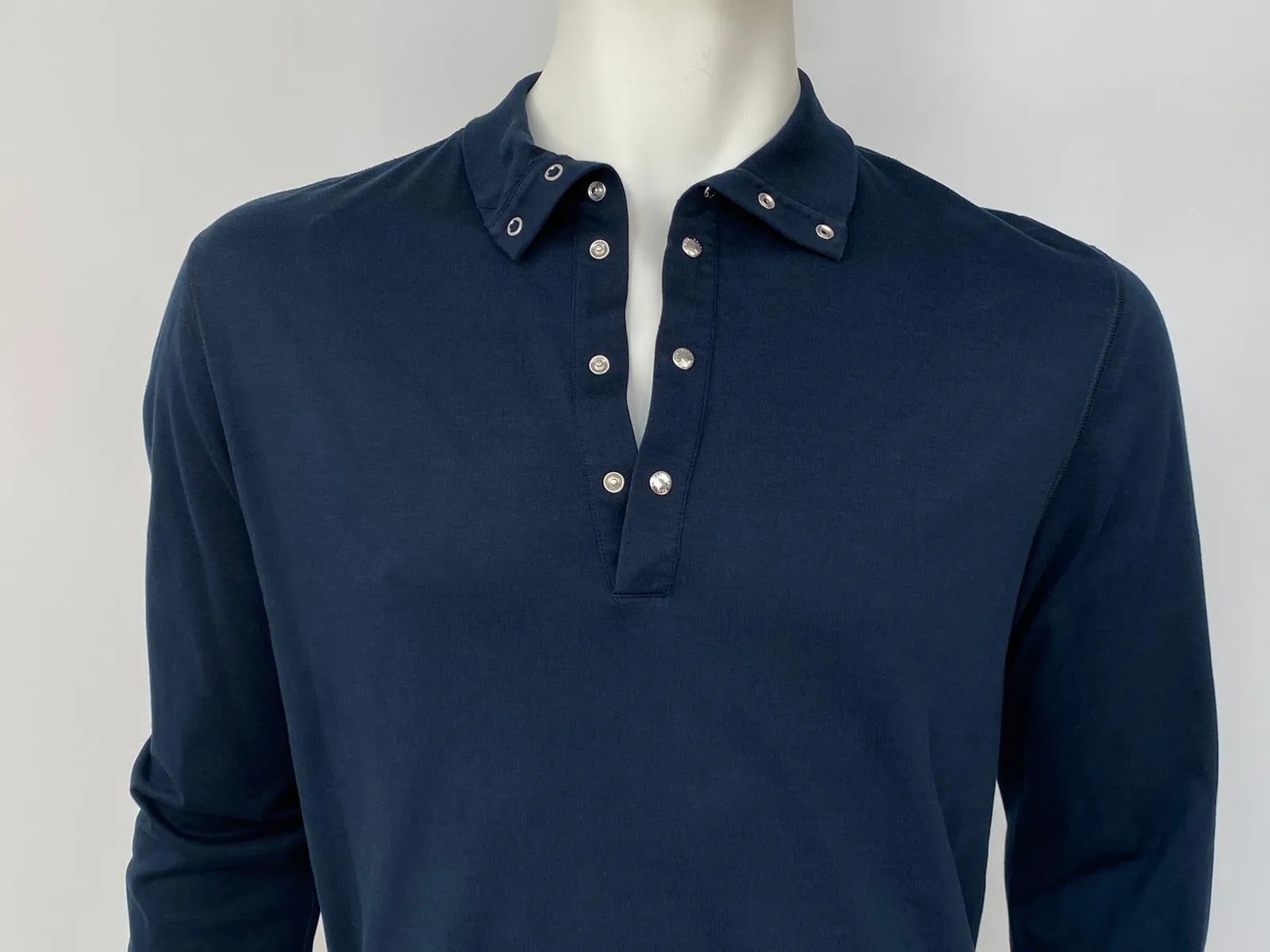Button Collar Long Sleeve Polo