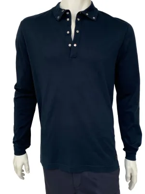 Button Collar Long Sleeve Polo