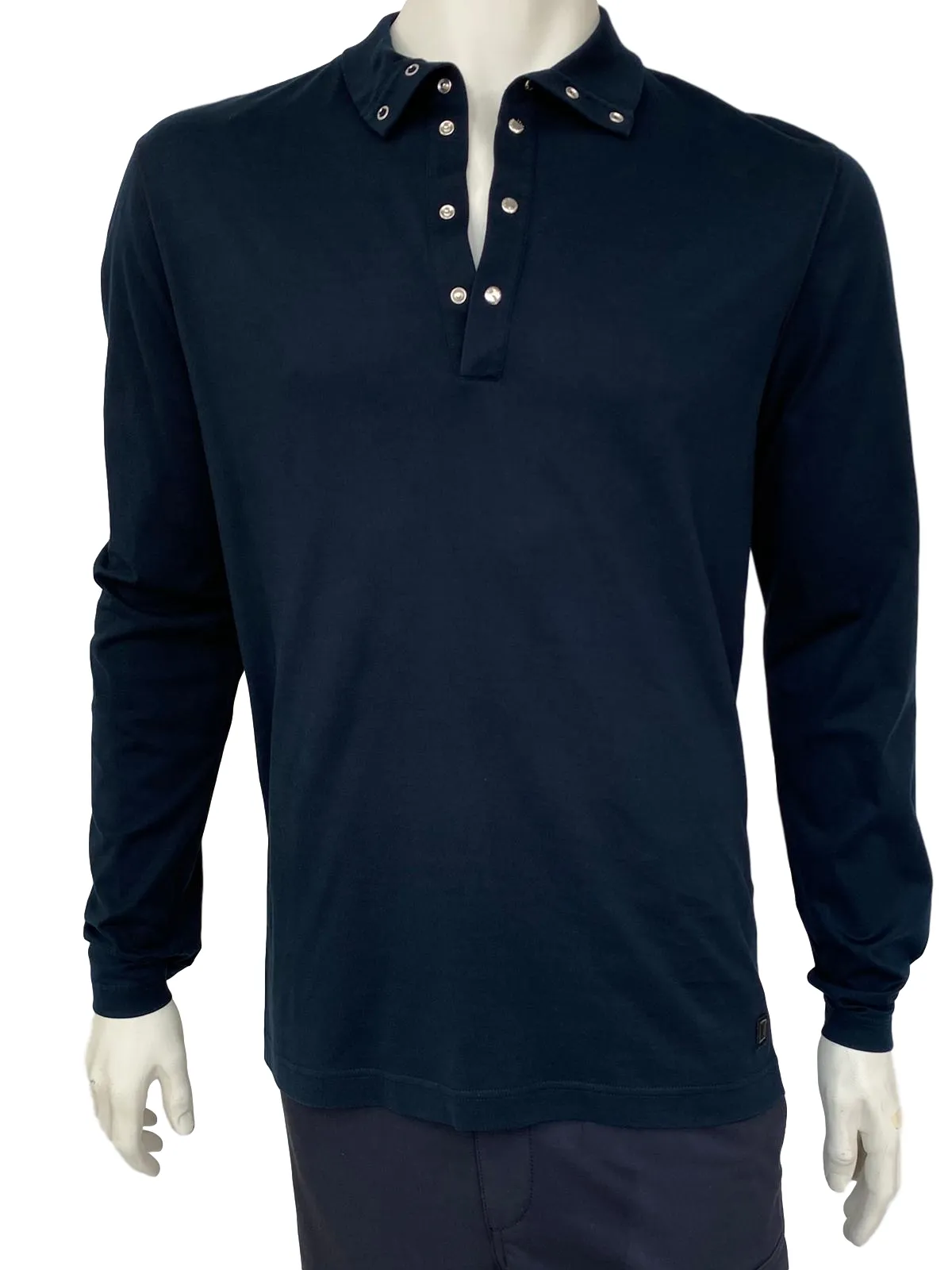 Button Collar Long Sleeve Polo