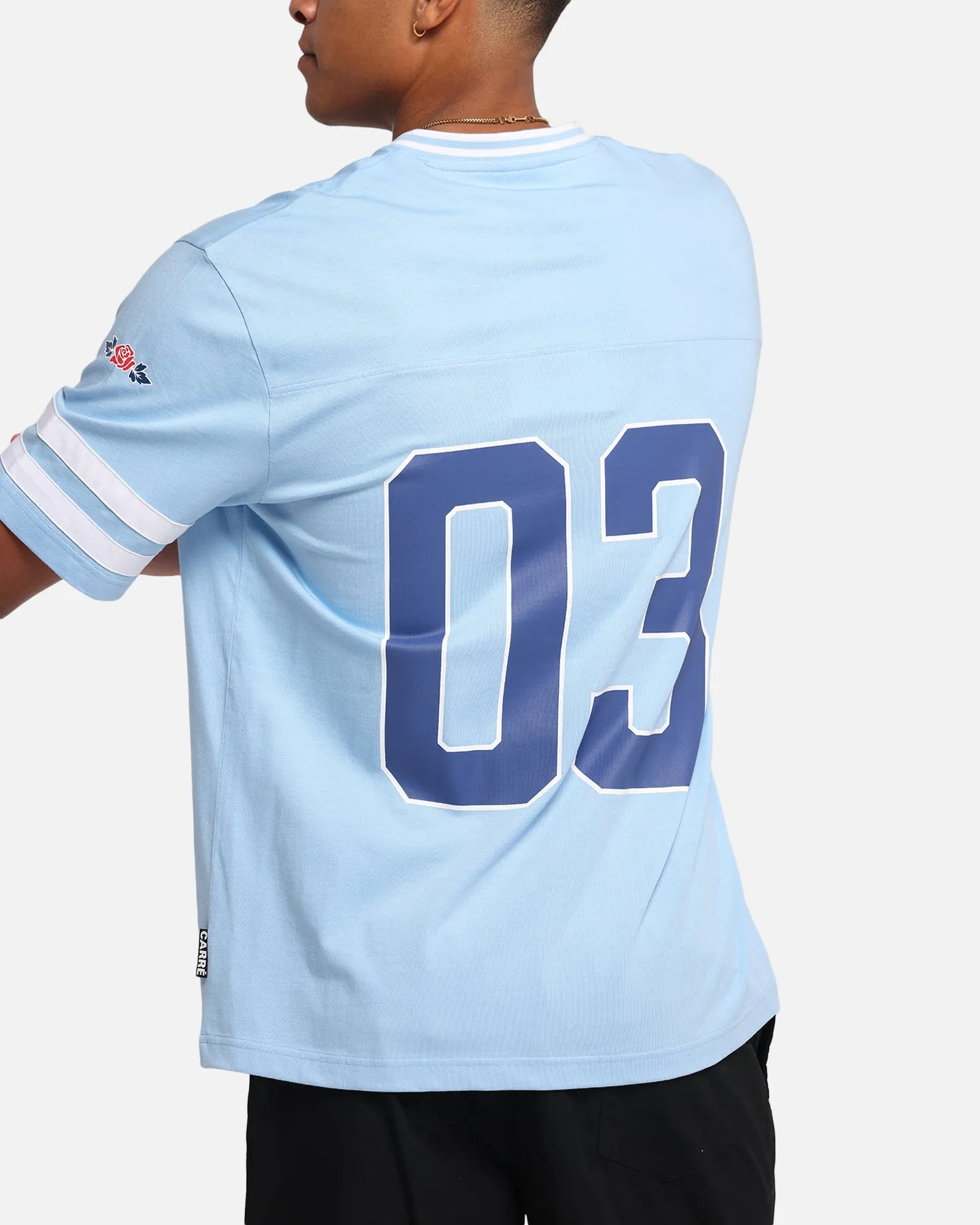 Carre Rose Football T-Shirt Light Blue