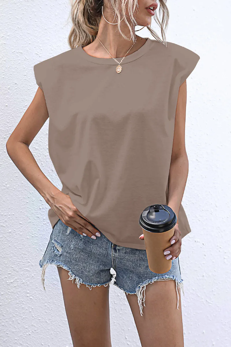 Casual Solid Patchwork O Neck T-Shirts