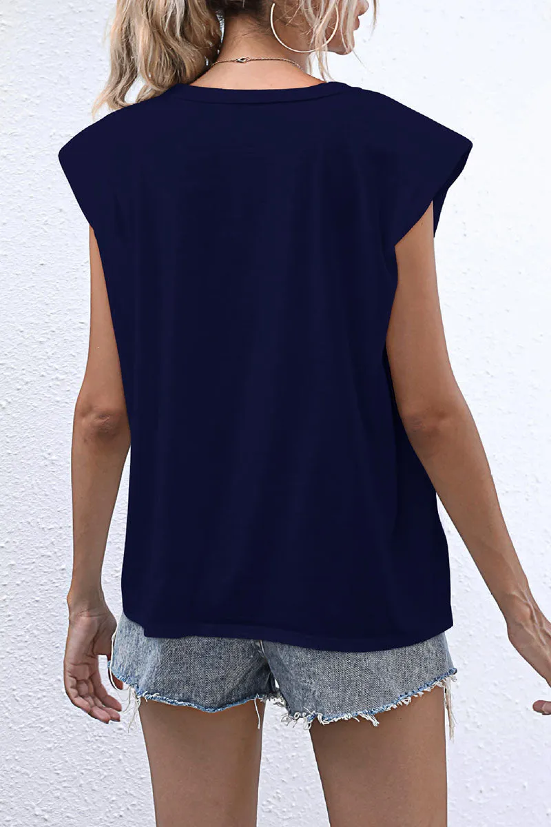 Casual Solid Patchwork O Neck T-Shirts
