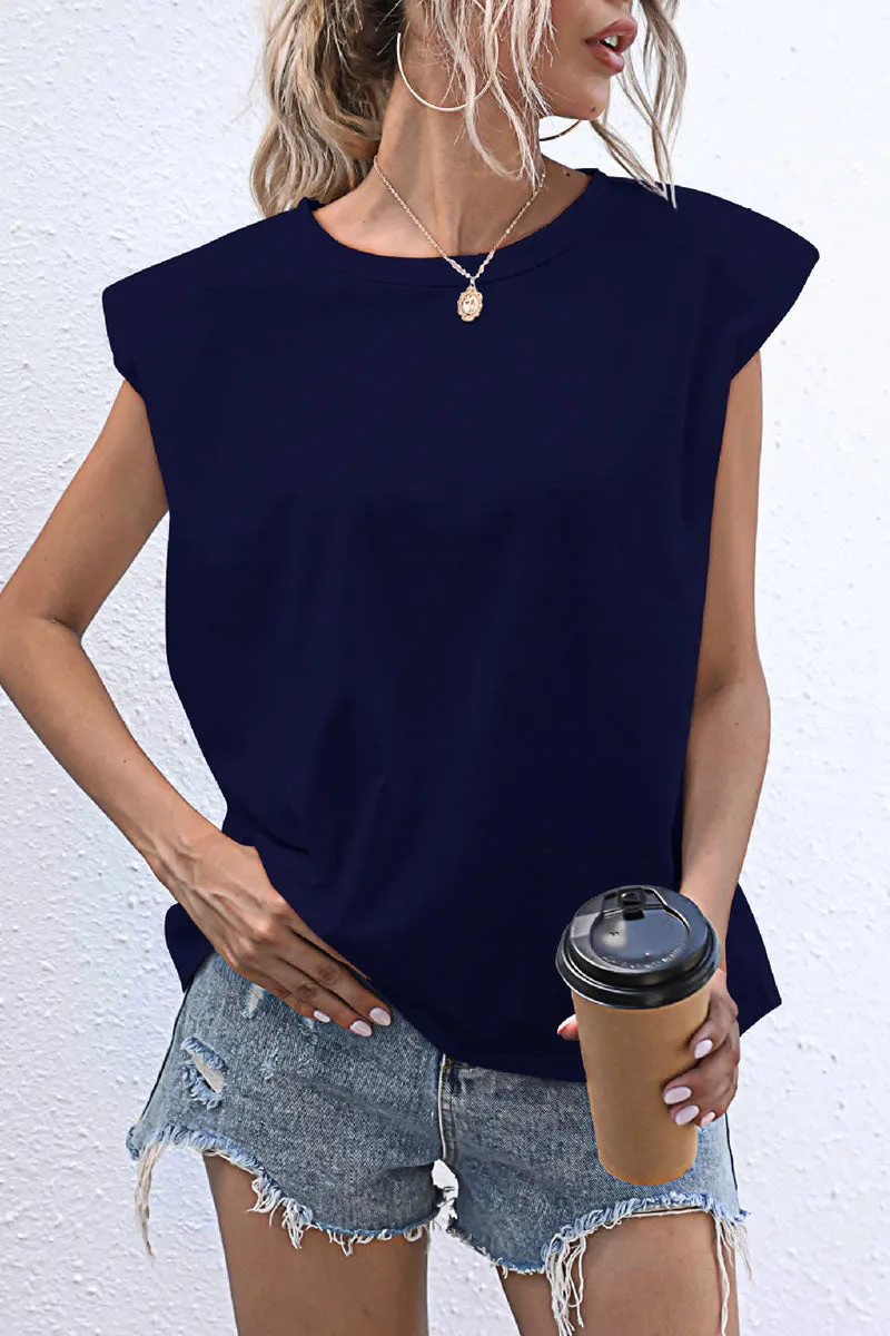 Casual Solid Patchwork O Neck T-Shirts