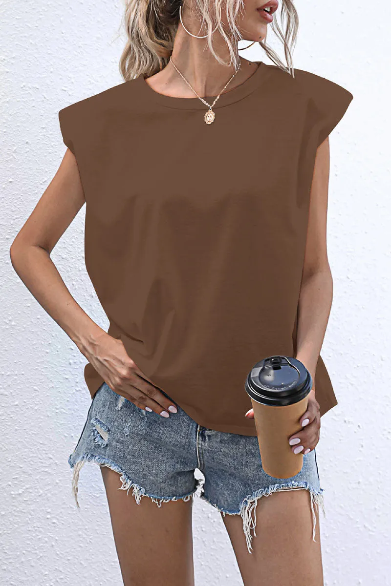Casual Solid Patchwork O Neck T-Shirts