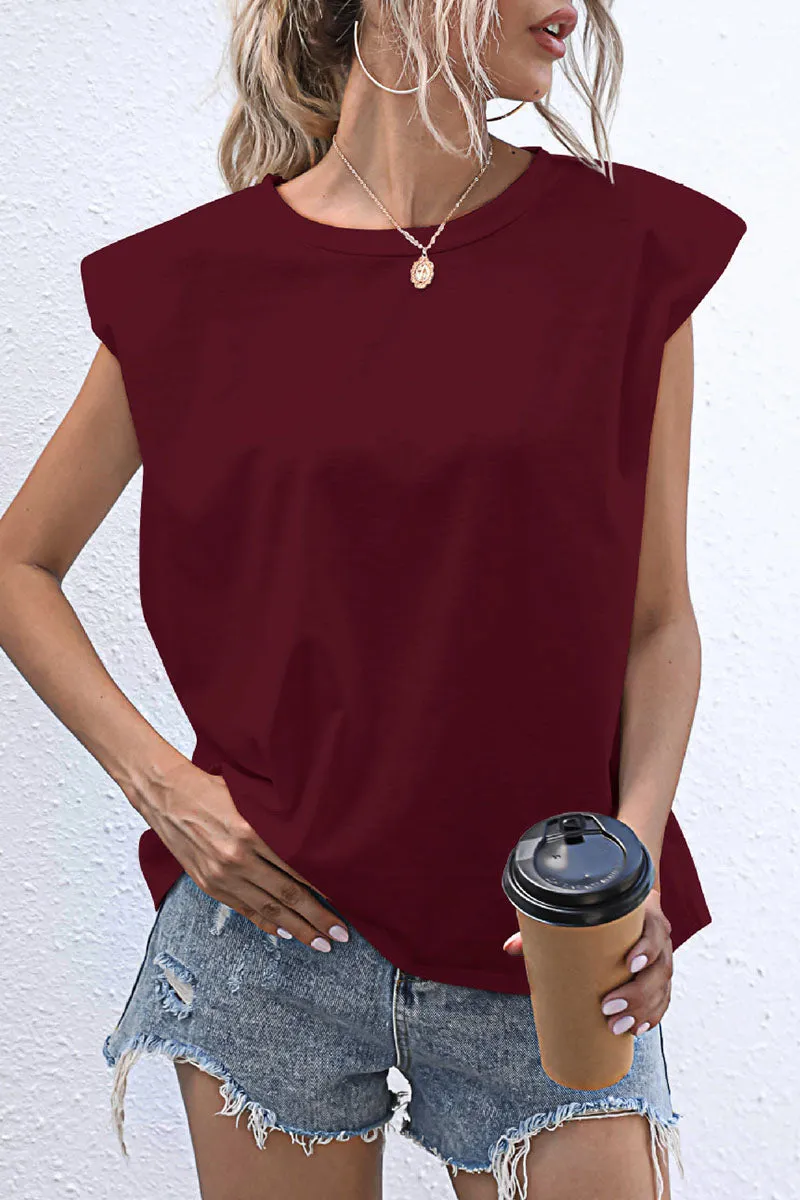 Casual Solid Patchwork O Neck T-Shirts
