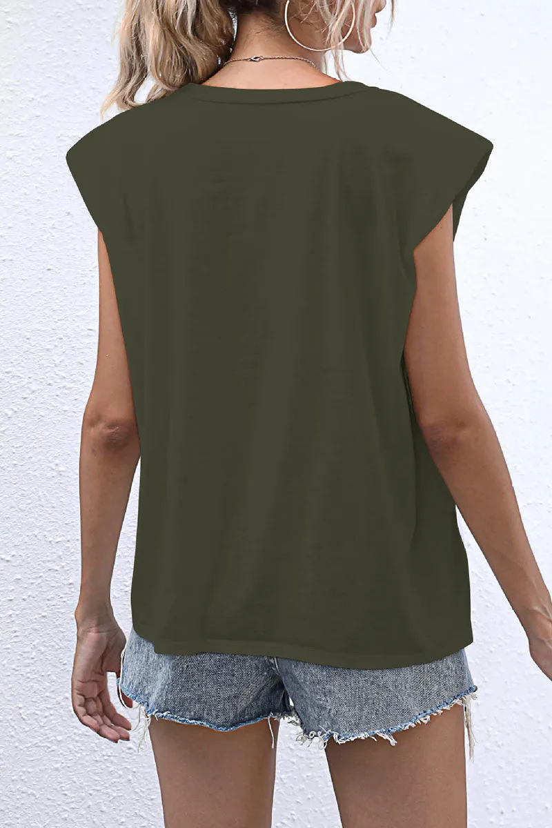 Casual Solid Patchwork O Neck T-Shirts