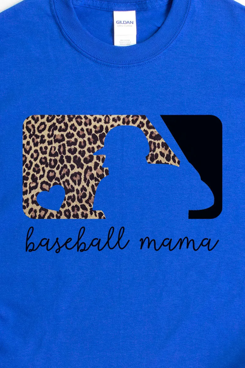 Cheetah Baseball Mama Heavy Cotton Long Sleeve Adult T-Shirt
