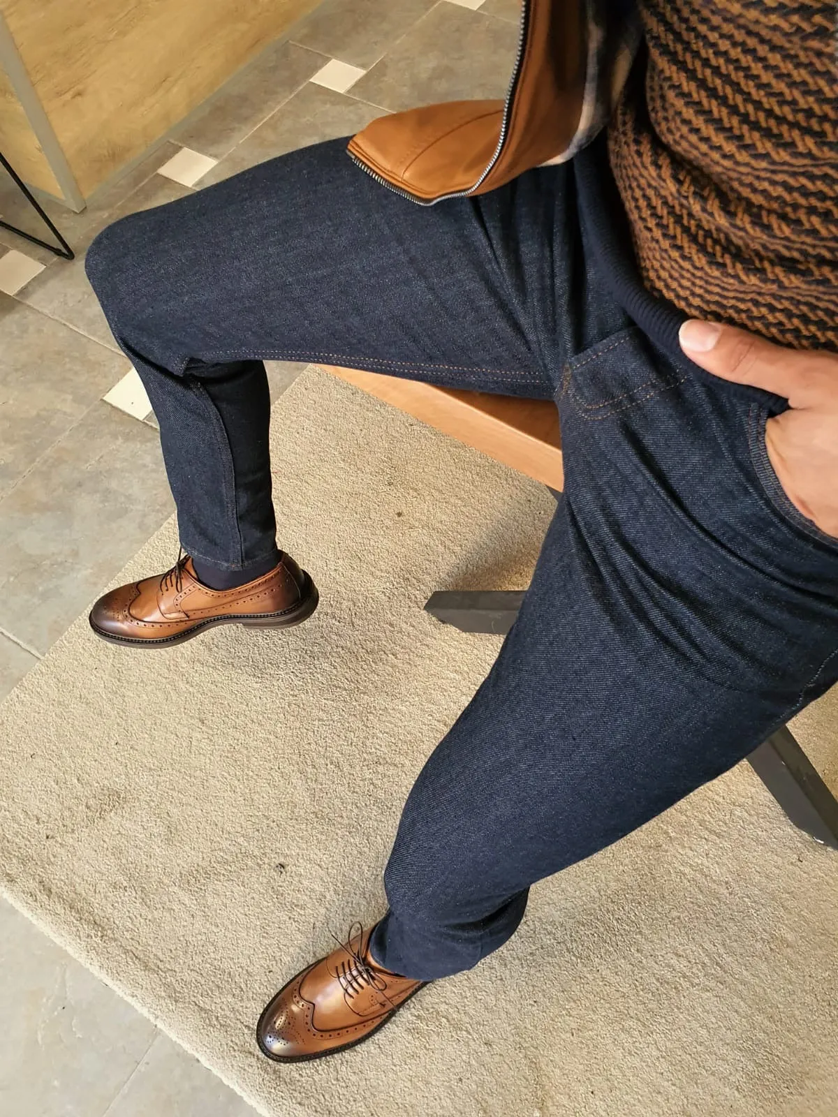 Clemson Navy Blue Slim Fit Lycra Jeans