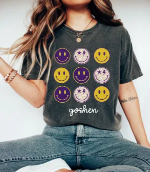 Comfort Colors Goshen Smiley Unisex Shirt / Youth and Adult Sizes/ Goshen Eagles Shirt/GHS