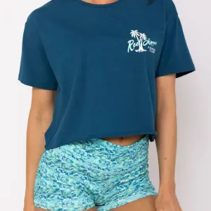 Cropped Tee in Sapphire Blue