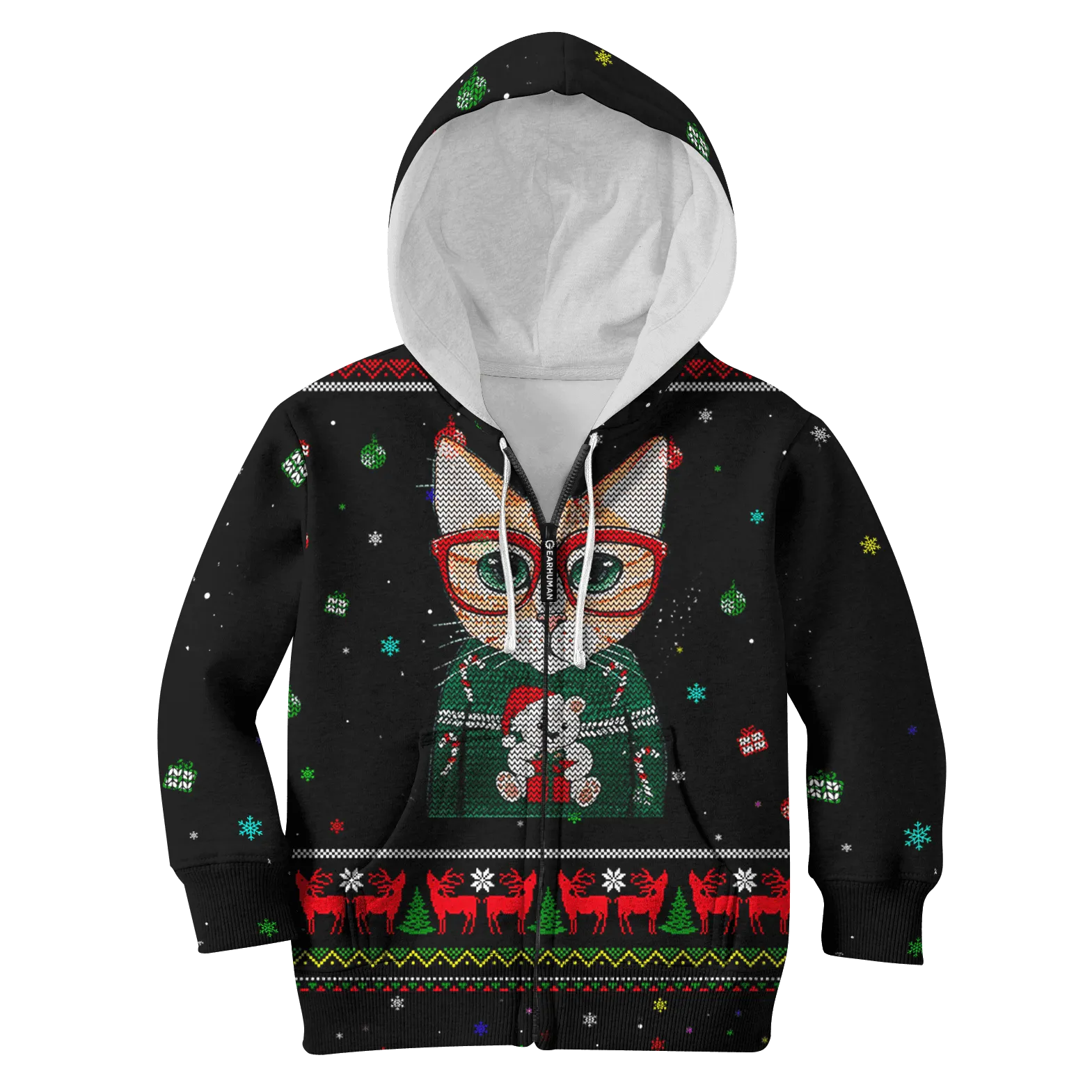 CUTE CAT MERRY CHRISTMAS Kid Custom Cosplay Hoodies Apparel