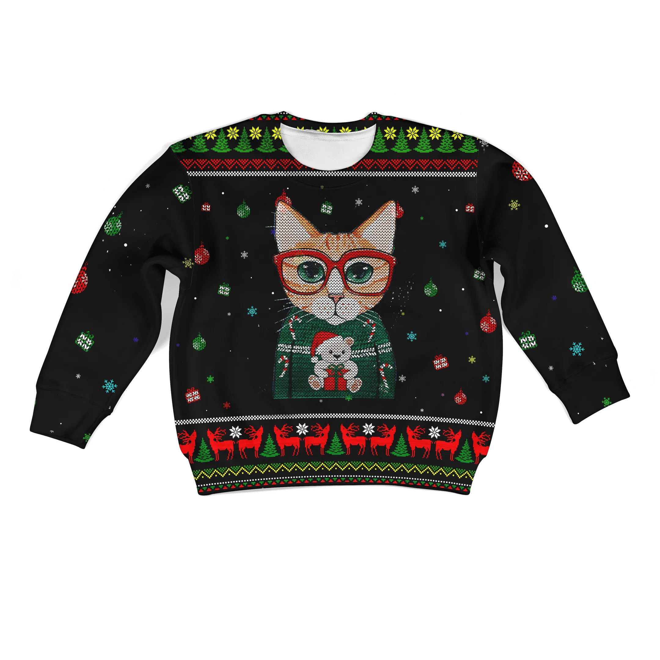 CUTE CAT MERRY CHRISTMAS Kid Custom Cosplay Hoodies Apparel