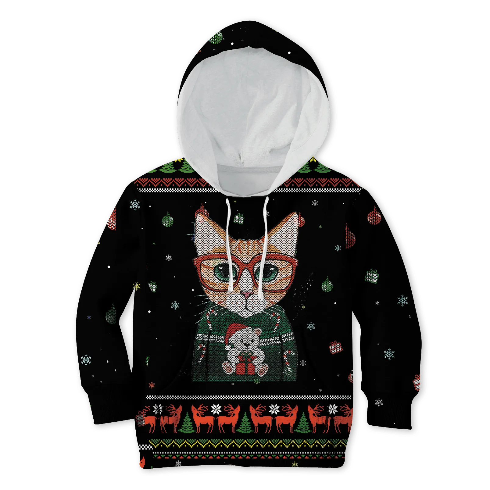 CUTE CAT MERRY CHRISTMAS Kid Custom Cosplay Hoodies Apparel