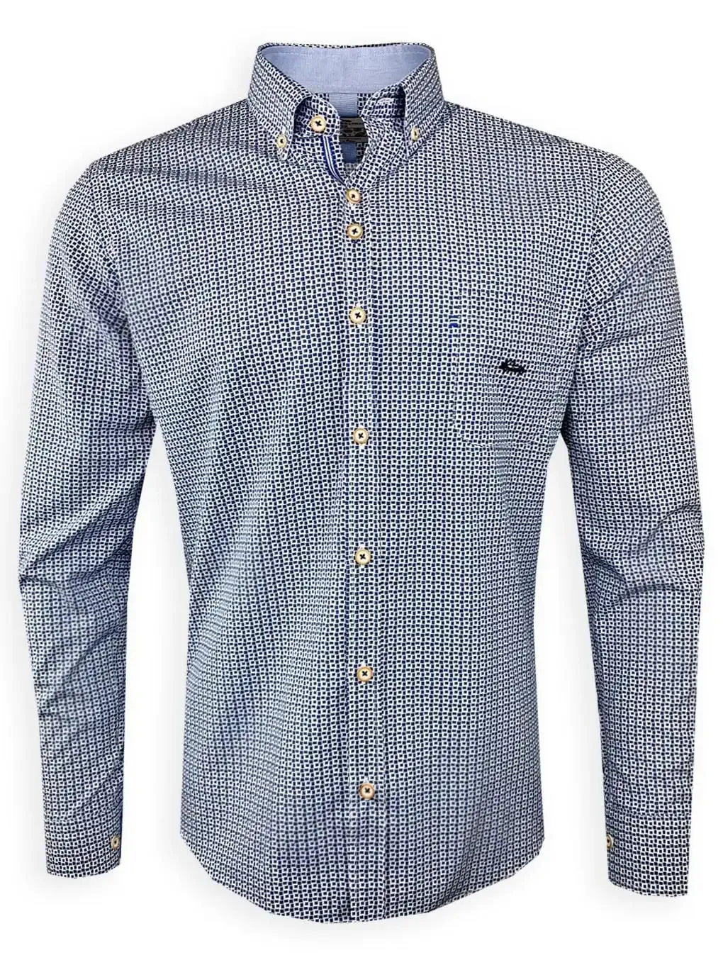 Dario Beltran Men's Alfaque Tapered Fit Shirt Navy