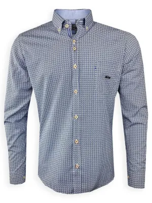 Dario Beltran Men's Alfaque Tapered Fit Shirt Navy