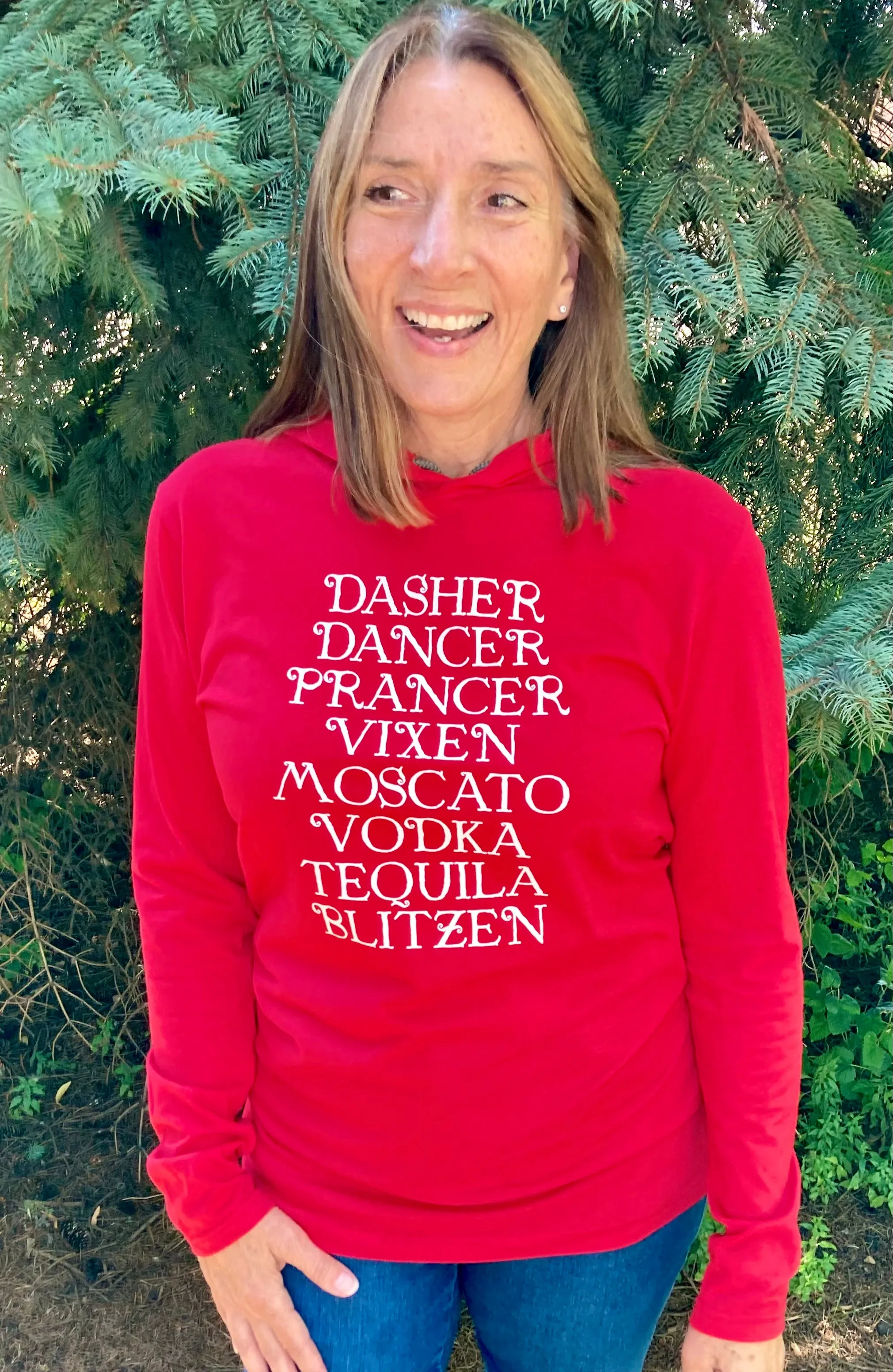 Dasher Dancer Moscato Hooded Long Sleeved Shirt