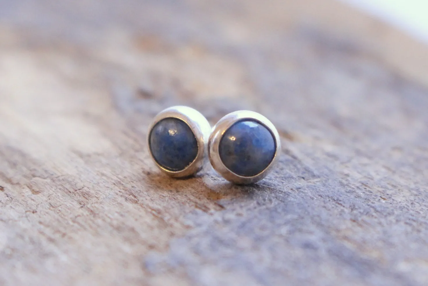Denim Blue Lapis 5mm Stud Earrings