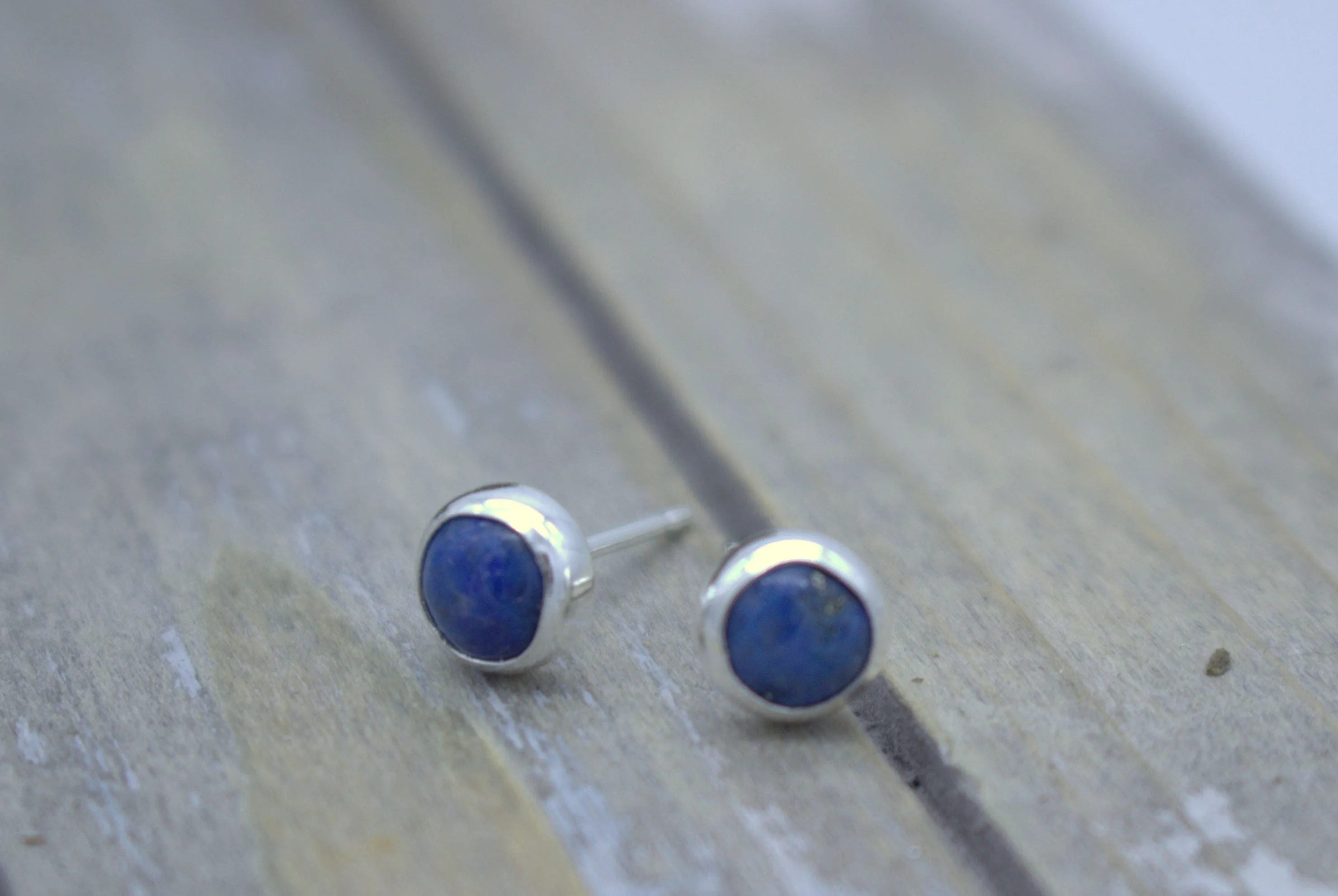 Denim Blue Lapis 5mm Stud Earrings