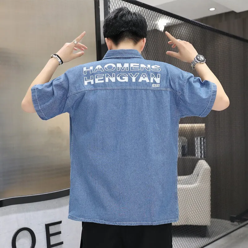 DENIM CASUAL SHORT SLEEVE SHIRTS