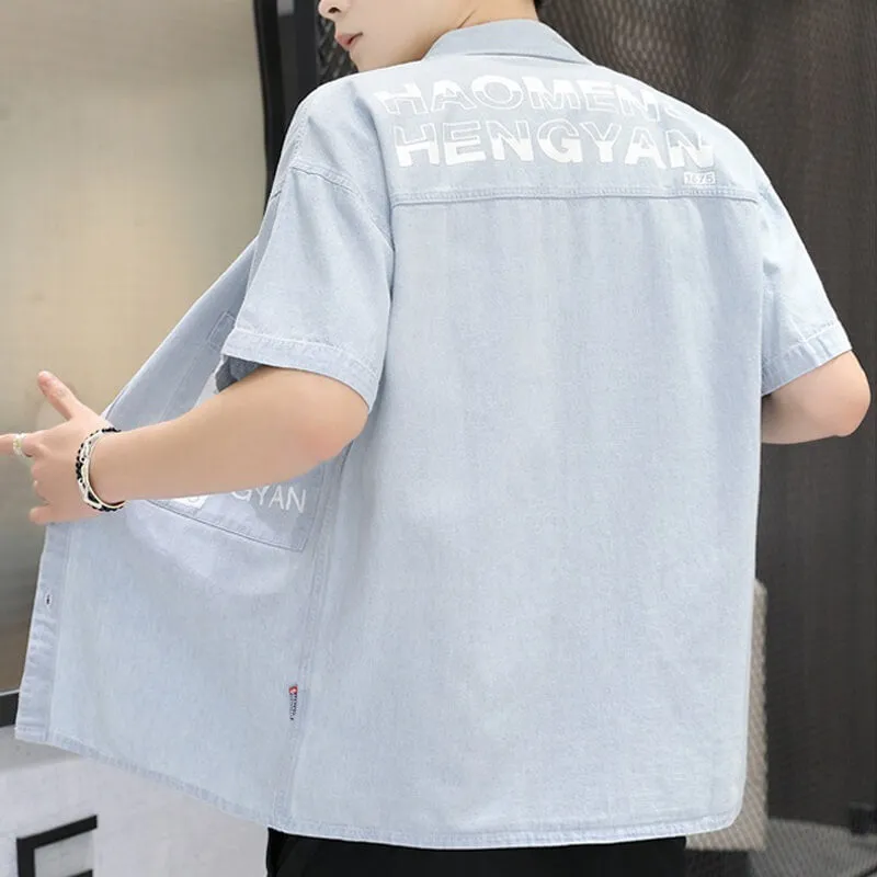 DENIM CASUAL SHORT SLEEVE SHIRTS