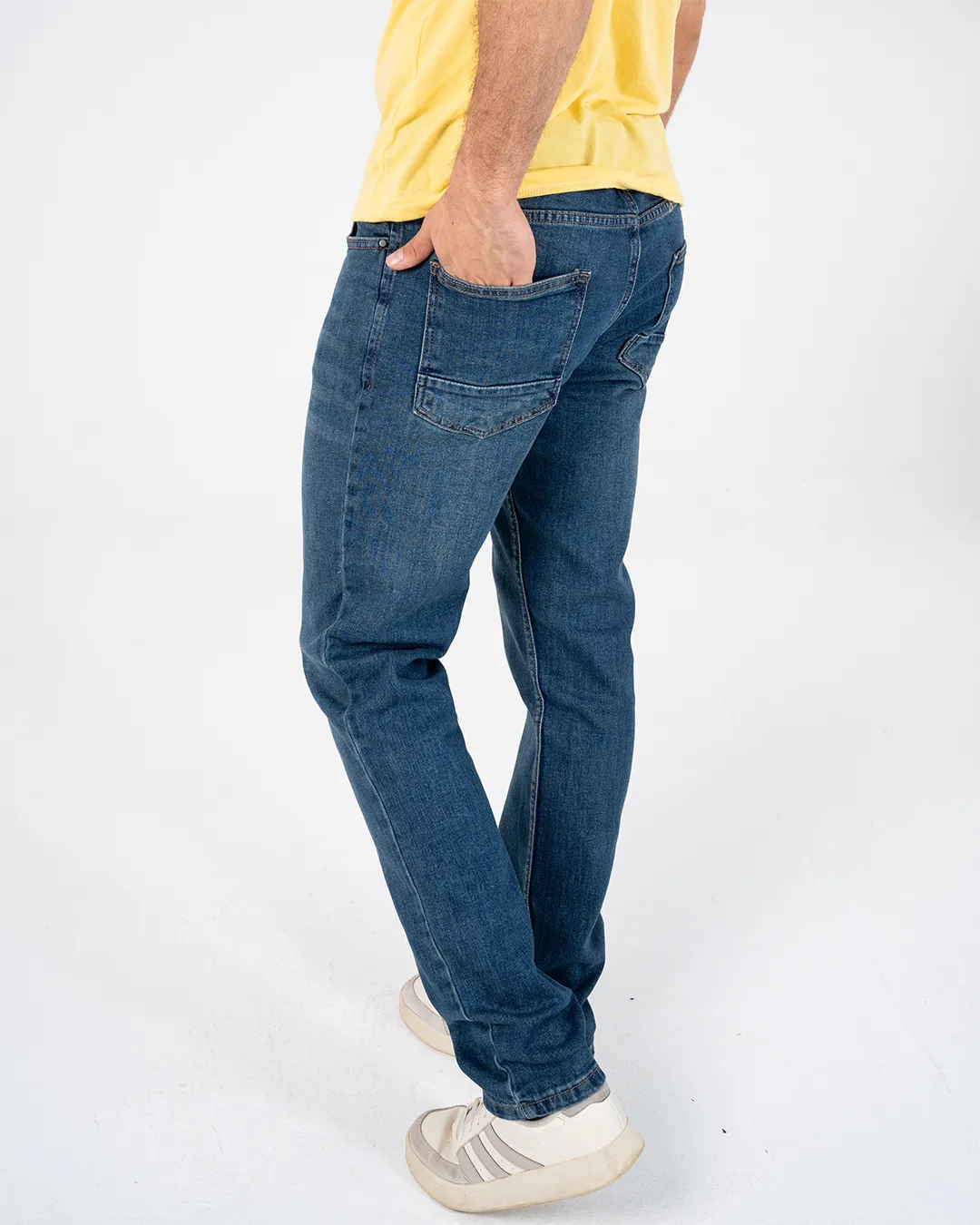 Denim Slim Pants With Pockets