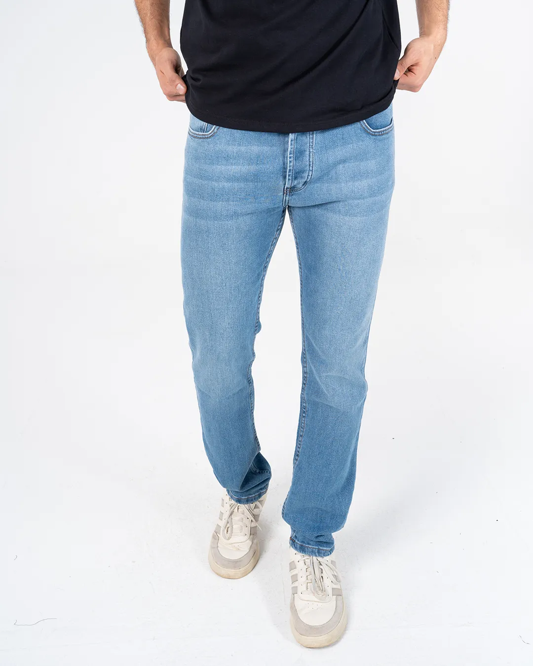 Denim Slim Pants With Pockets