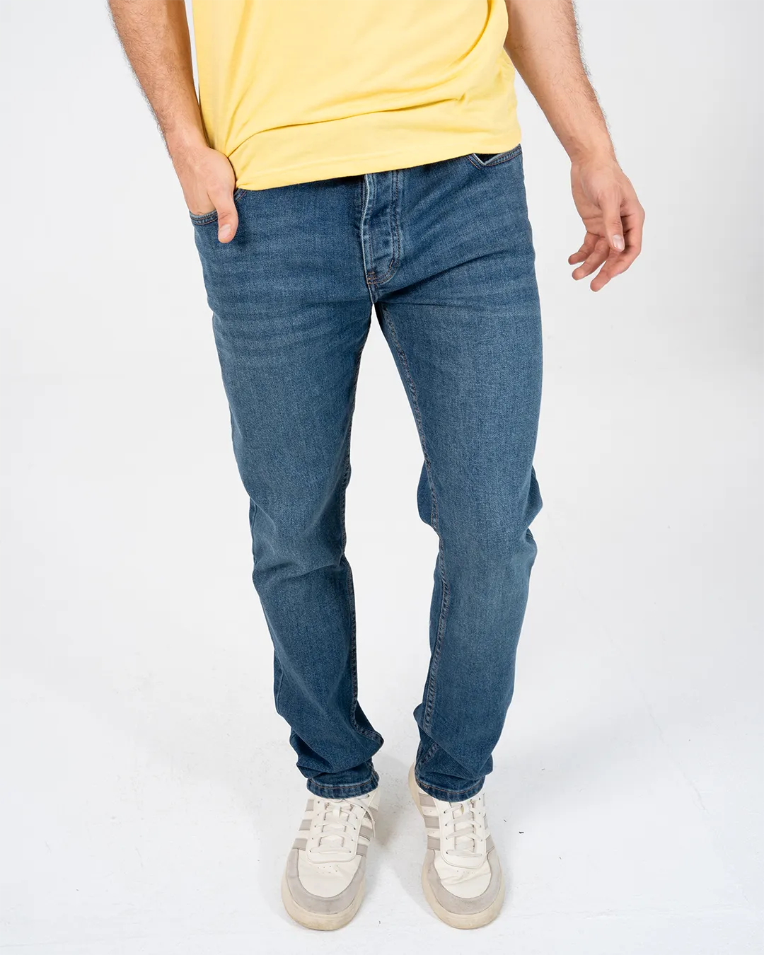 Denim Slim Pants With Pockets