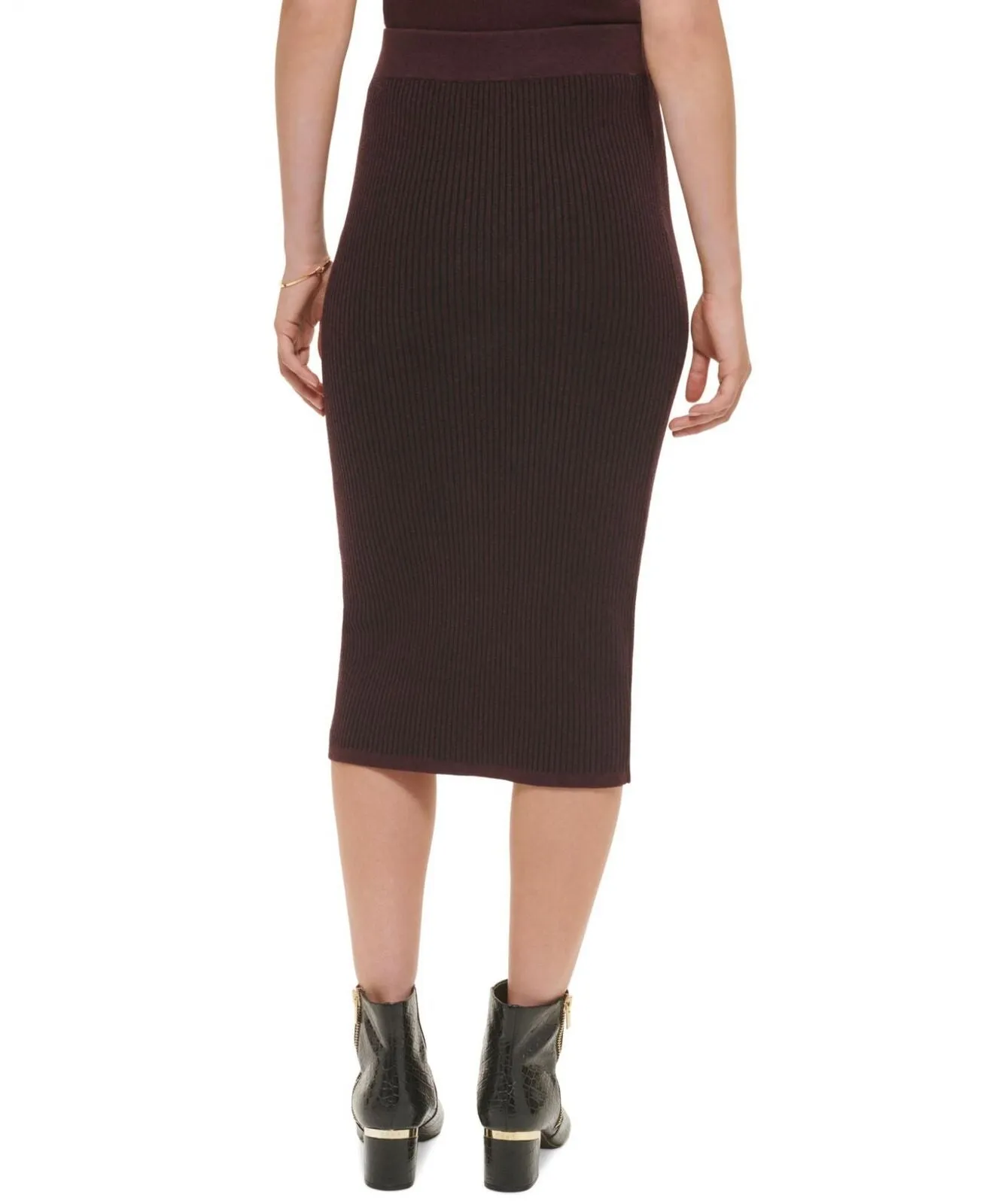 Dkny Jeans Women's Ribbed Pull-On Close-Fitting Midi Skirt E23SAB00