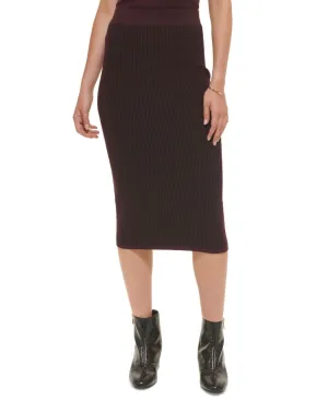 Dkny Jeans Women's Ribbed Pull-On Close-Fitting Midi Skirt E23SAB00