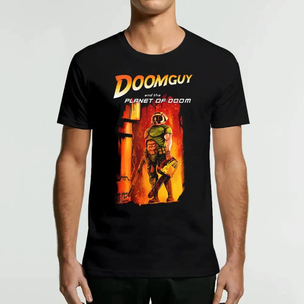 Doomguy in the Doom Planet T-Shirt