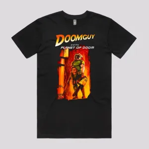 Doomguy in the Doom Planet T-Shirt