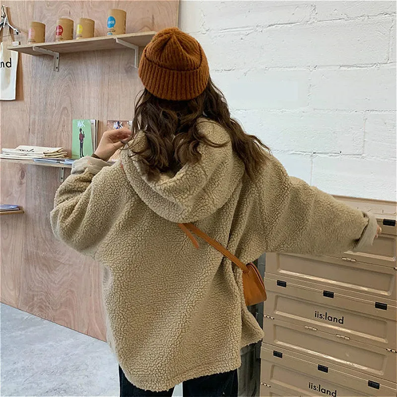 Double Style Warm Thicken Fluffy Parkas Jacket