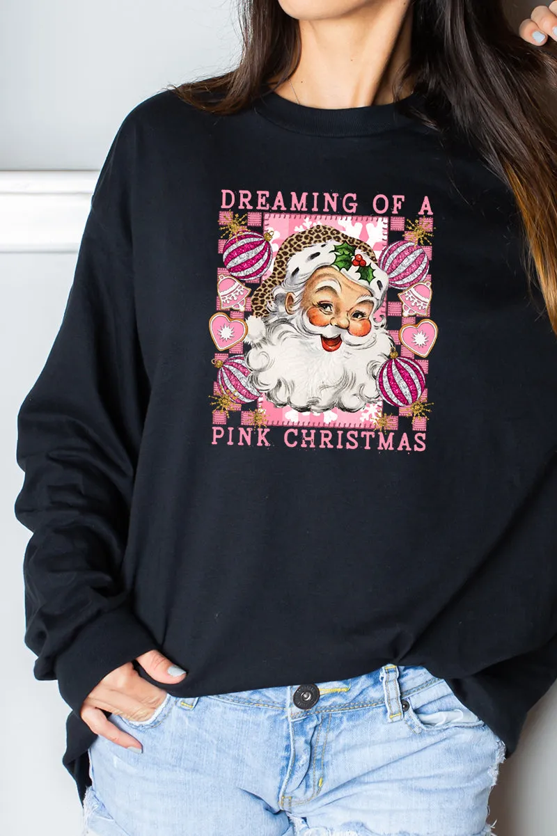 Dreaming Of A Pink Christmas Heavy Cotton Long Sleeve Adult T-Shirt