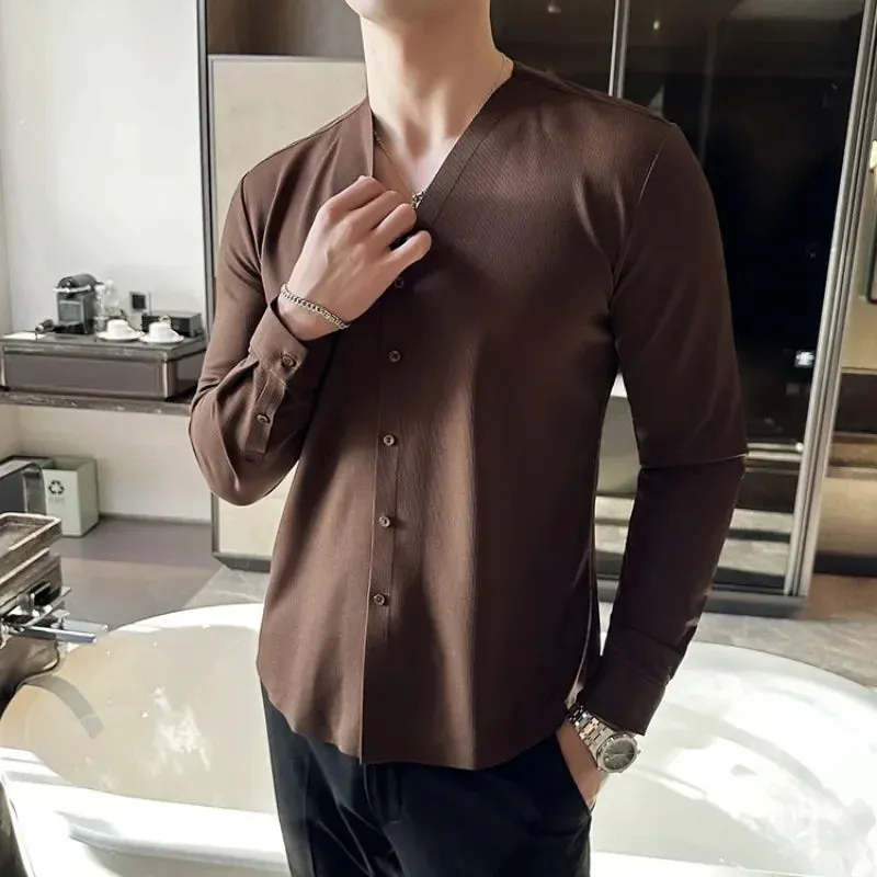 EliteWear Herren Waffle V-Shirt