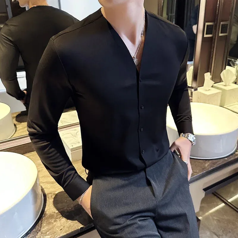 EliteWear Herren Waffle V-Shirt