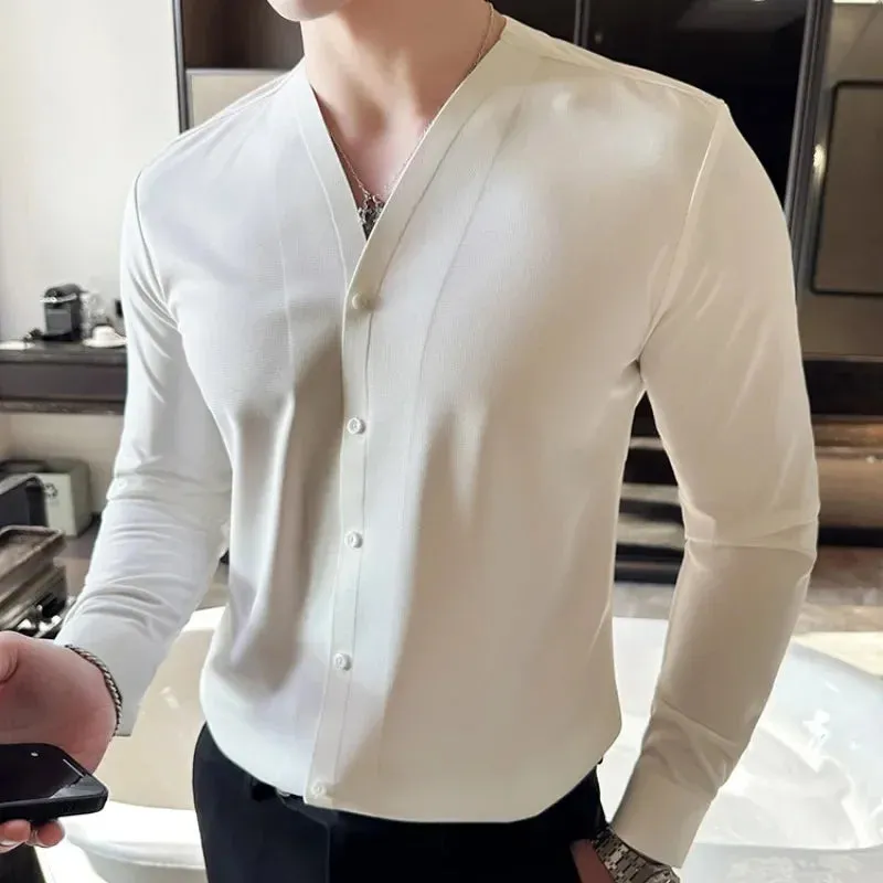 EliteWear Herren Waffle V-Shirt