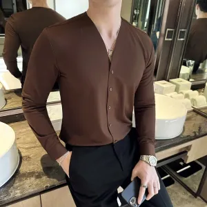 EliteWear Herren Waffle V-Shirt