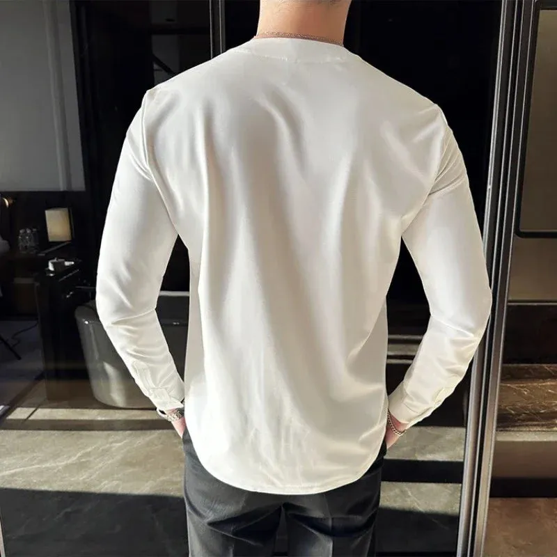 EliteWear Herren Waffle V-Shirt