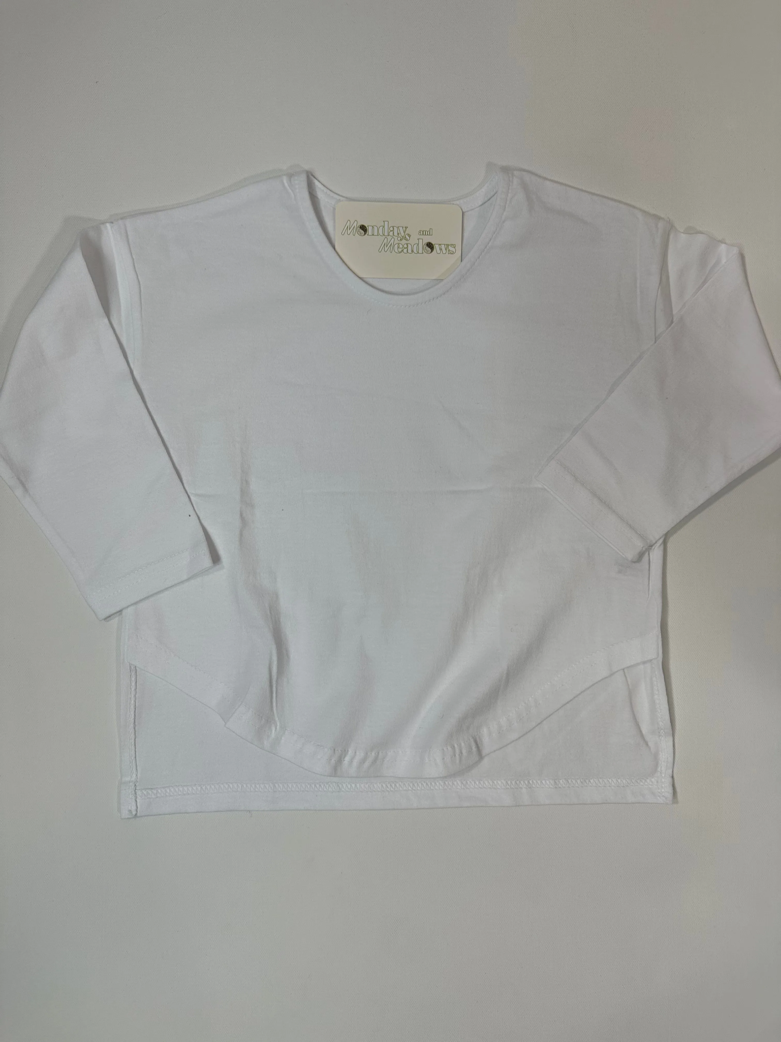 Everyday Rounded Hem Low Back Split Long Sleeve