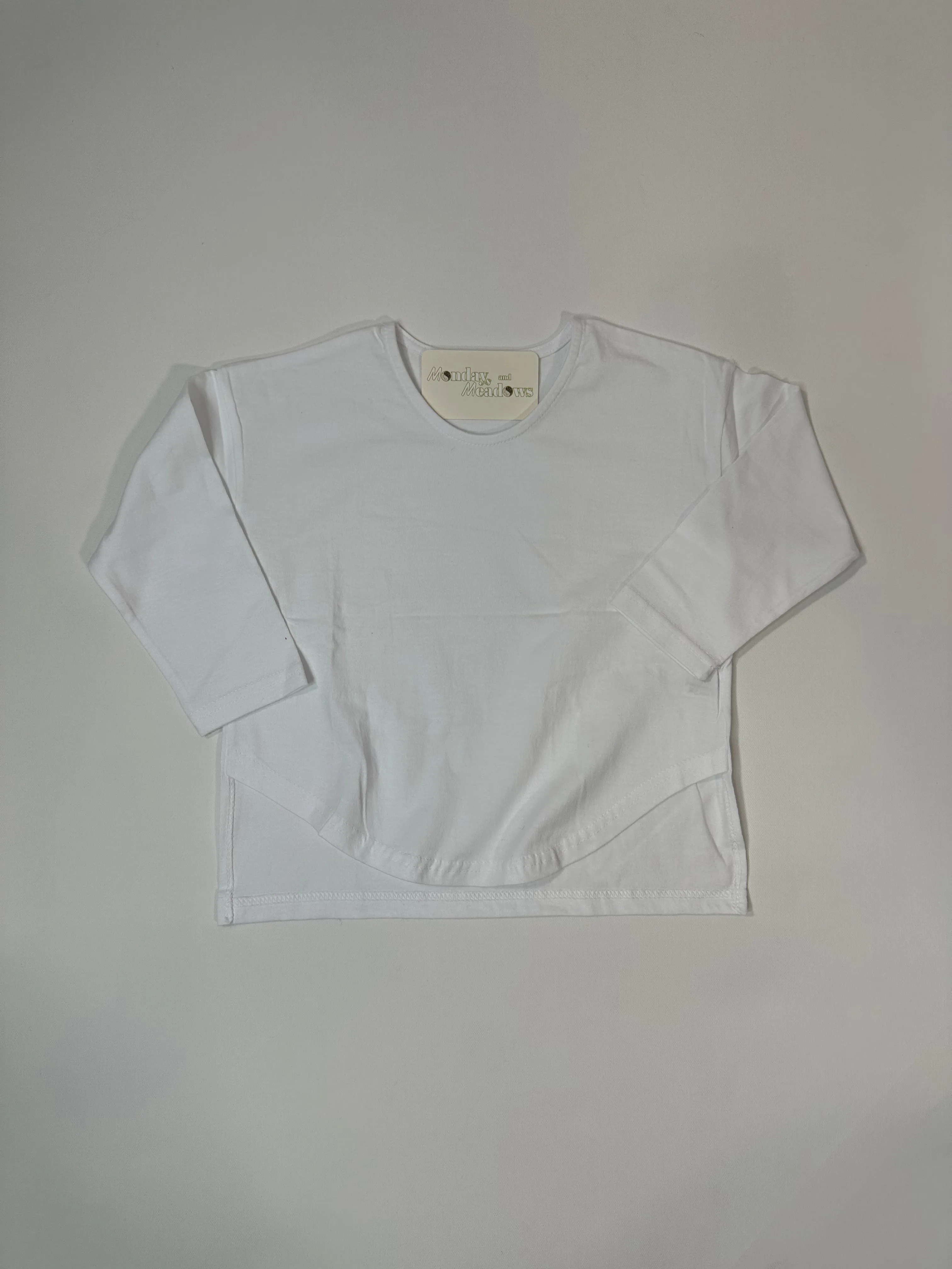 Everyday Rounded Hem Low Back Split Long Sleeve