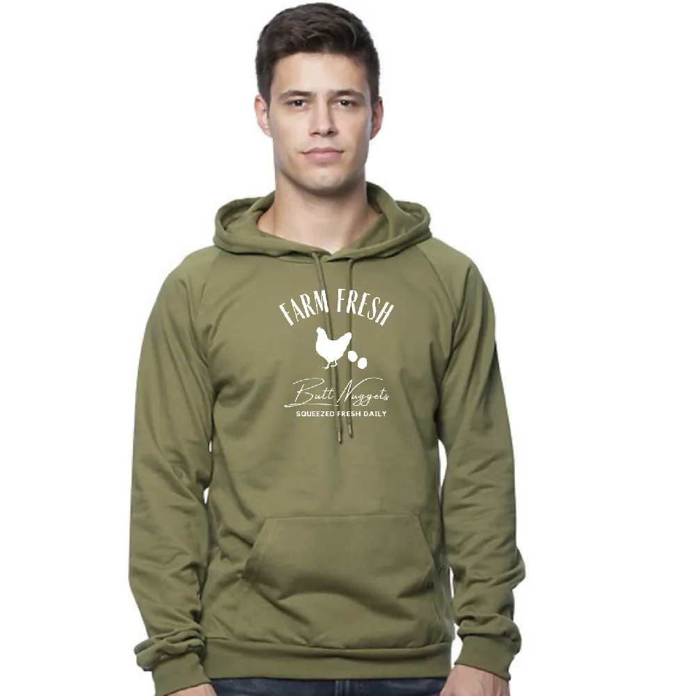 Farm Fresh Butt Nuggets Organic Cotton Hoodie