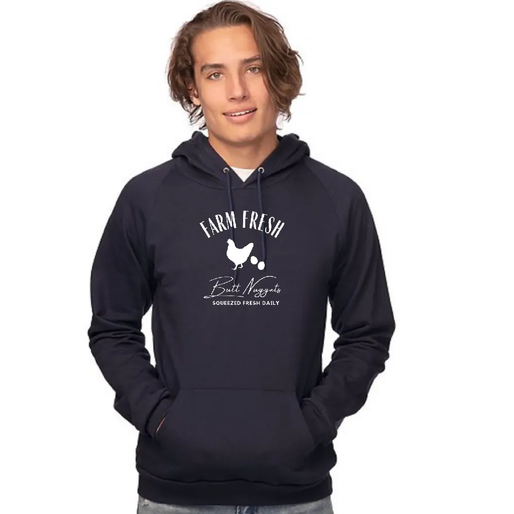 Farm Fresh Butt Nuggets Organic Cotton Hoodie