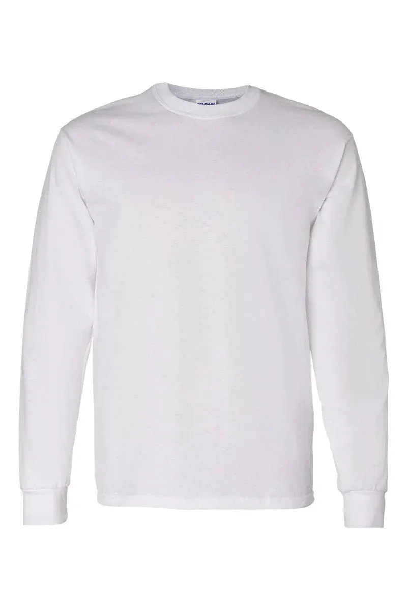 Faux Embroidery Ho Ho Ho Transfer Heavy Cotton Long Sleeve Adult T-Shirt