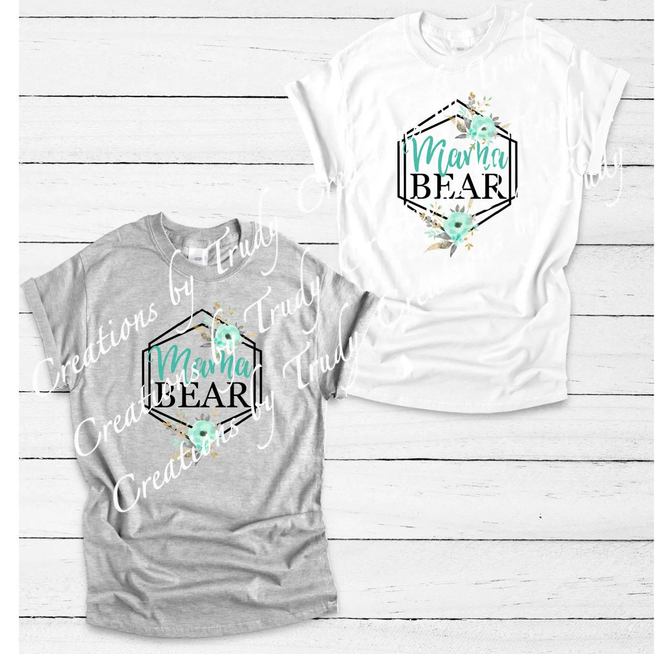 Floral mama bear- T SHIRT