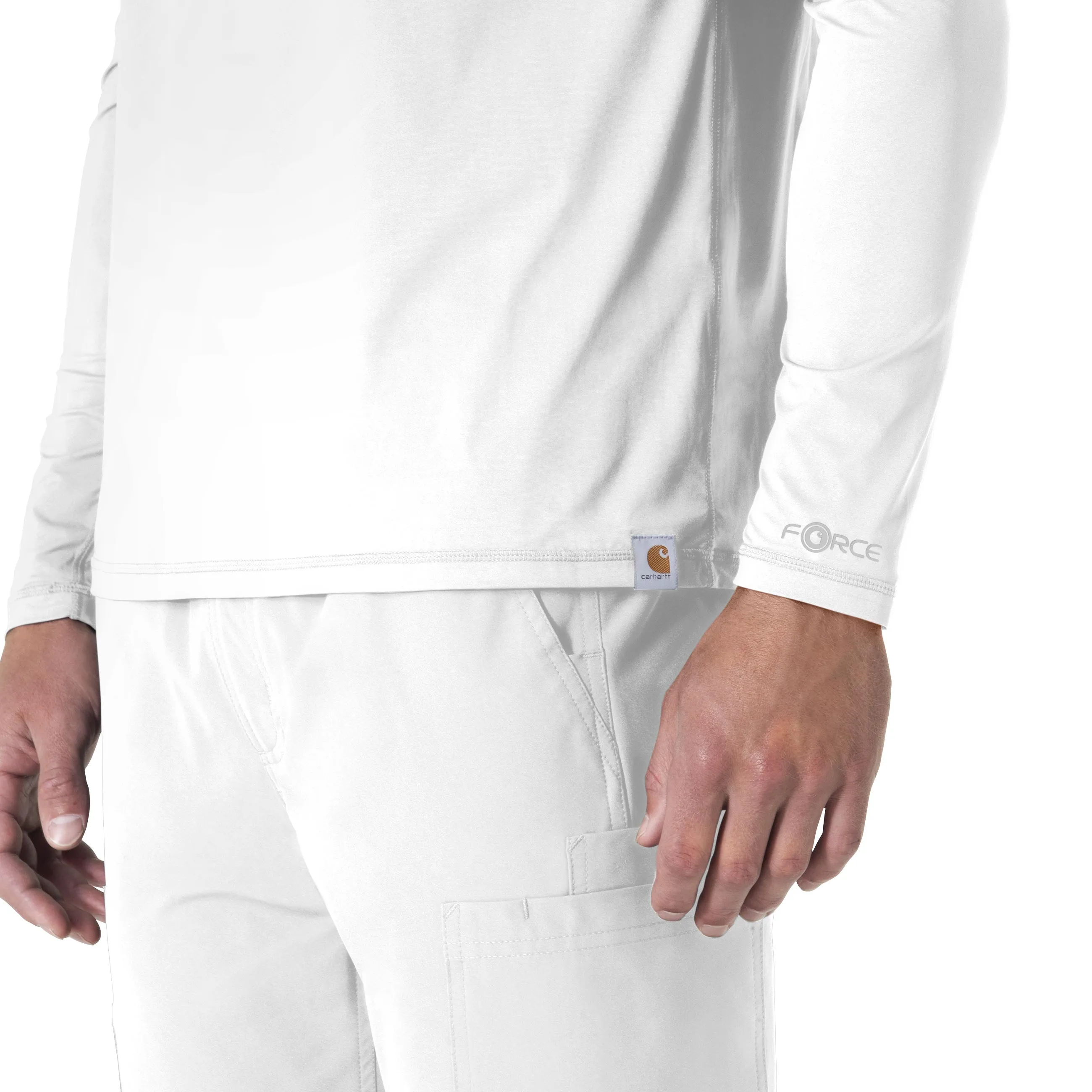 Force Sub-Scrubs C32002 Men's Performance Long Sleeve Tee White