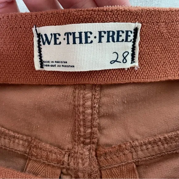 Free People Jenny High Rise Cord Slim Flare Jeans Cognac Size 28 Fall Retro Boho