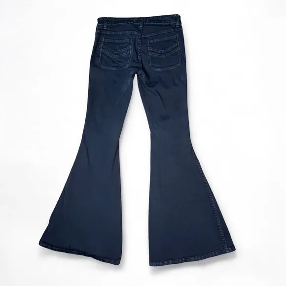 Free People Stella Flare Stretch Jean Washed Black Bell Bottoms Size 27