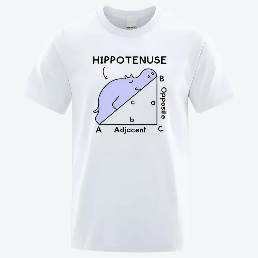 Funny Hippo Math Graphic T-Shirts