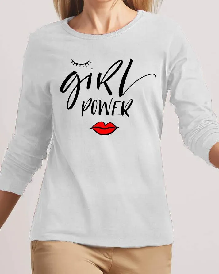 Girl Power New Fashion White High Printed Design High Quality T-shirt