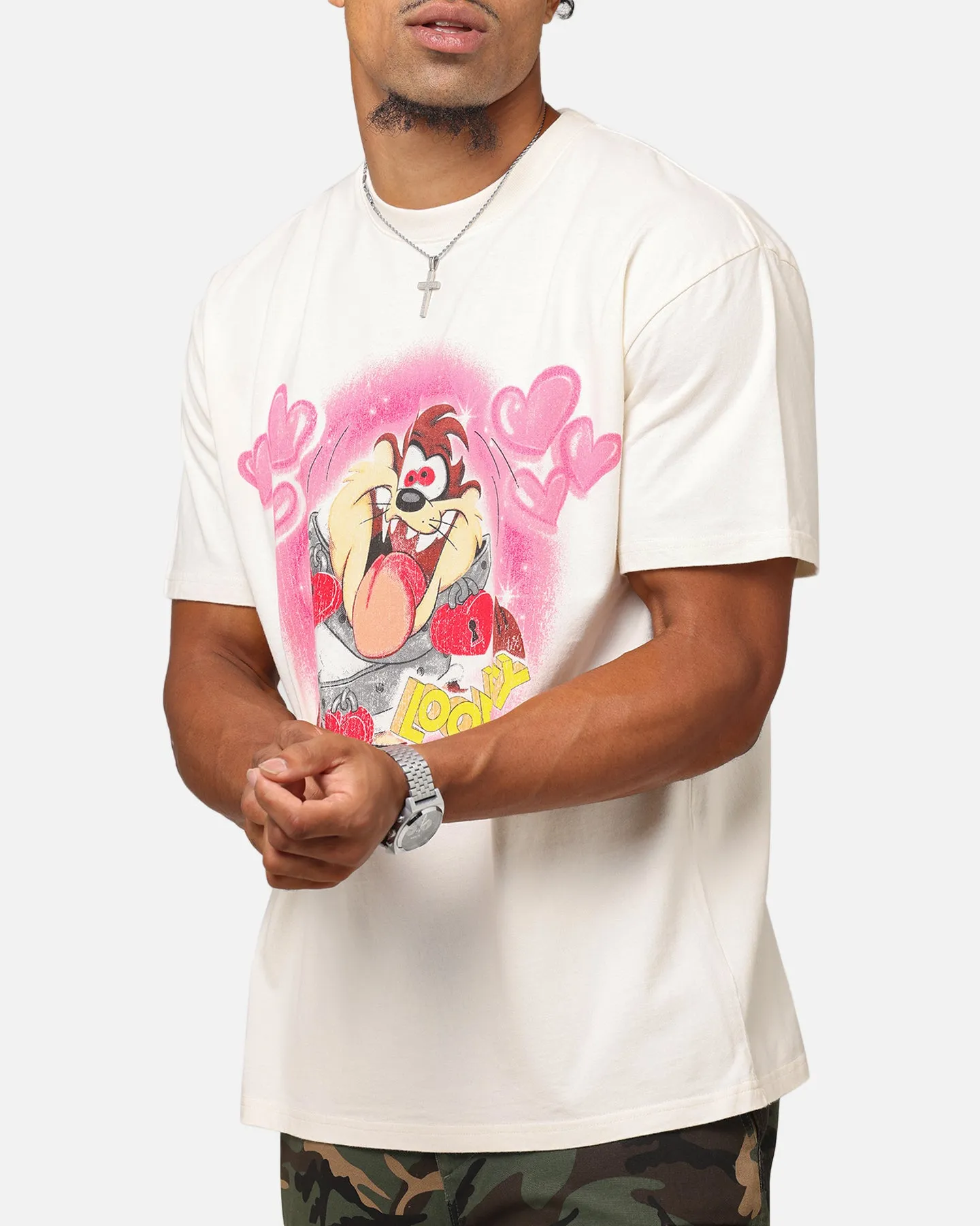 Goat Crew X Warner Bros. Looney Tunes In Love Looney Heavy T-Shirt Off White